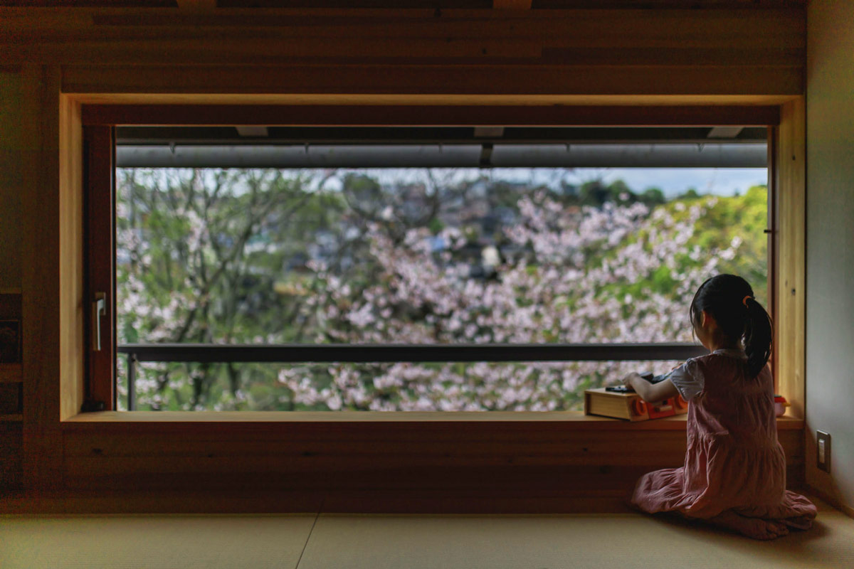 桜の見える窓辺